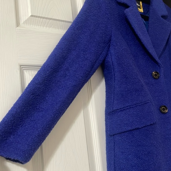 New with tags Sam Edelman Notch Collar Wool Blend Blue Pea Coat Womens Size XS - Picture 3 of 9